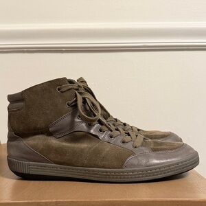 Hugo Boss Olive and Brown High-Top Sneakers